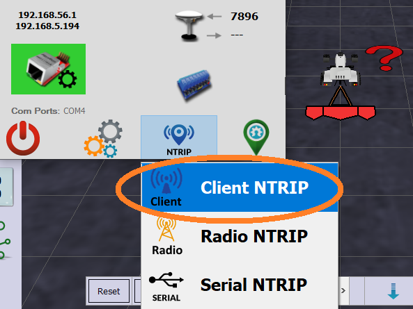 AgIO: NTRIP button