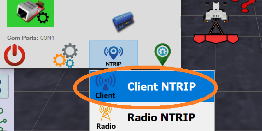 AgIO: NTRIP button